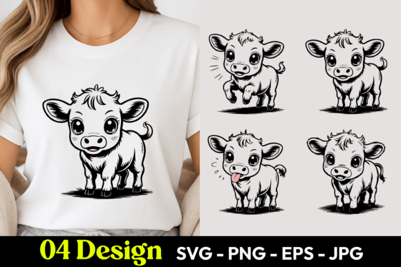 Cute Farm Cow SVG PNG – Graphics for Creative Projects
