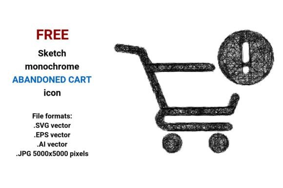 FREE Sketch Abandoned Cart Icon Graphics