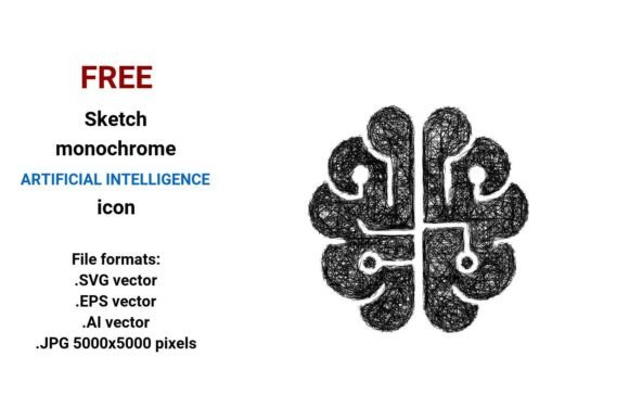 FREE Sketch Artificial Intelligence Icon for Graphics and Freebies