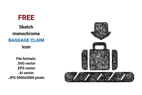 FREE Sketch Baggage Claim Icon Graphics