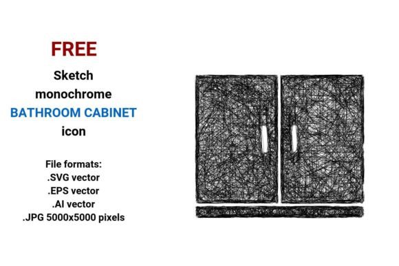 FREE Sketch Bathroom Cabinet Icon Graphics