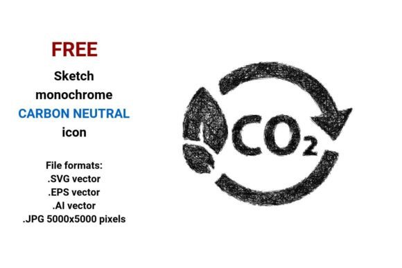 FREE Sketch Carbon Neutral Icon Graphics
