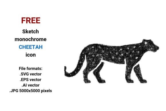 FREE Sketch Cheetah Icon for Graphics and Freebies