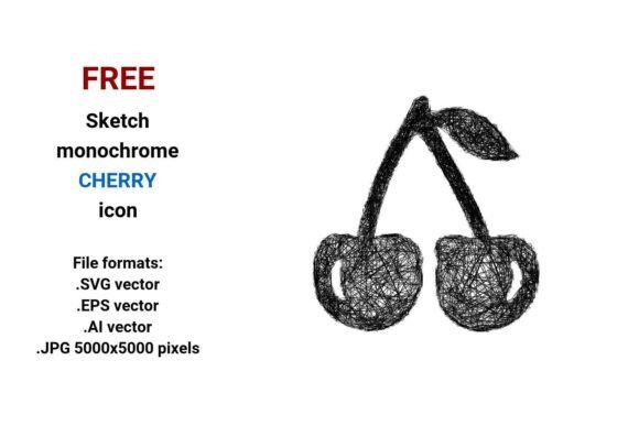 FREE Sketch Cherry Icon: Graphics and Freebies