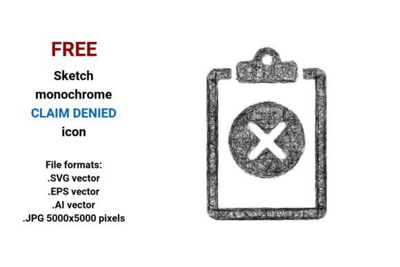 FREE Sketch Claim Denied Icon Graphics Freebies