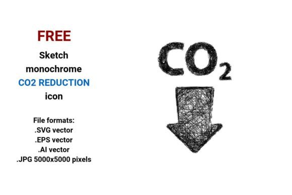 FREE Sketch Co2 Reduction Icon