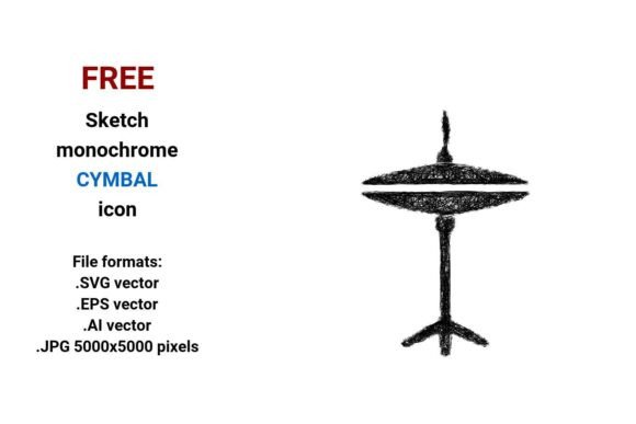 FREE Sketch Cymbal Icon for Graphic Design