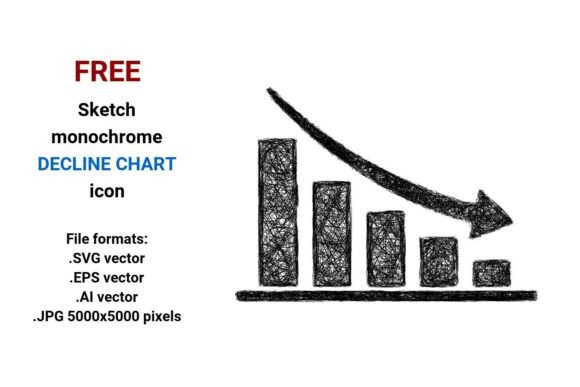 FREE Sketch Decline Chart Icon for Graphics and Freebies