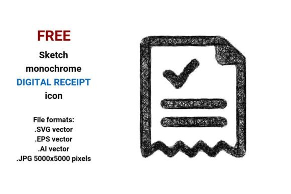 FREE Sketch Digital Receipt Icon Graphics