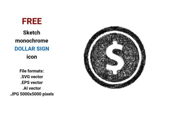 FREE Sketch Dollar Sign Icon for Graphics and Freebies