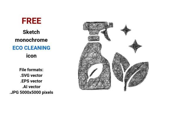 FREE Sketch Eco Cleaning Icon Graphics