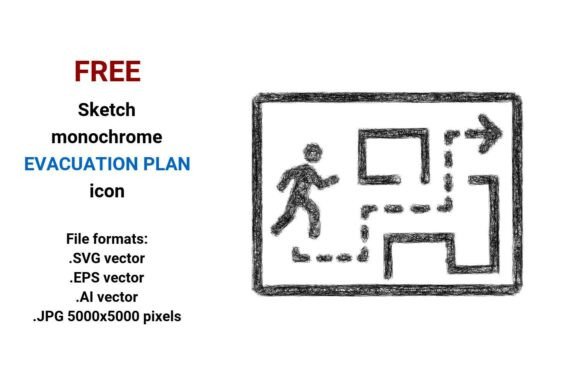 FREE Sketch Evacuation Plan Icon Graphics