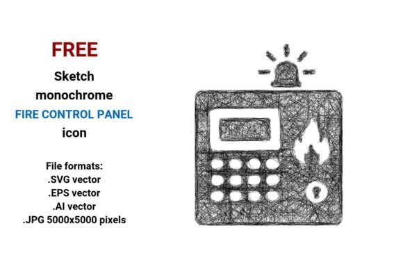 FREE Sketch Fire Control Panel Icon Graphics