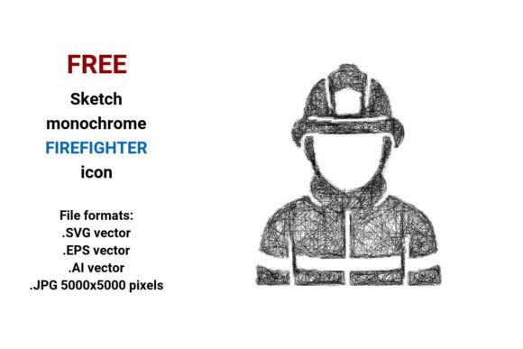FREE Sketch Firefighter Icon Graphics