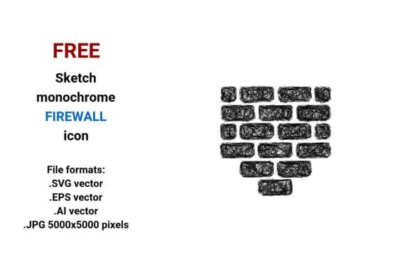 FREE Sketch Firewall Icon Graphics for Freebies