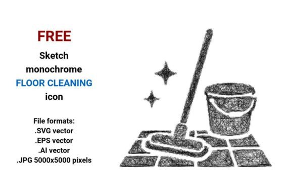 FREE Sketch Floor Cleaning Icon Graphics