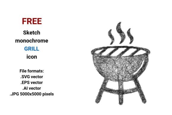 FREE Sketch Grill Icon for Graphics and Freebies