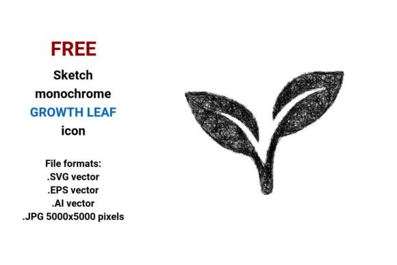 FREE Sketch Growth Leaf Icon Graphics Freebies