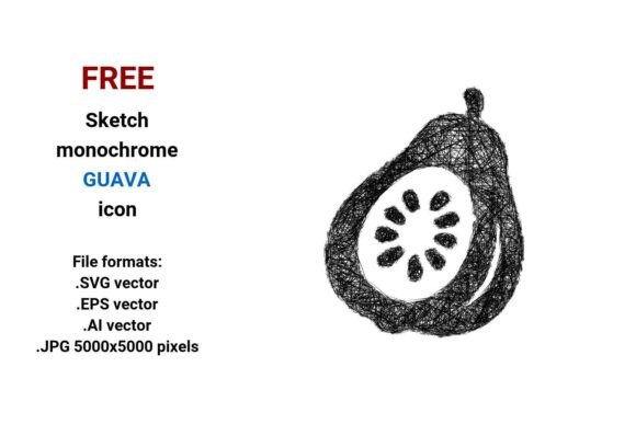 FREE Sketch Guava Icon for Graphics and Freebies