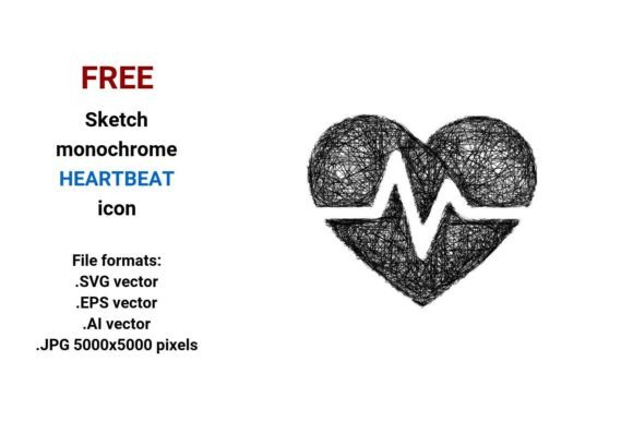 FREE Sketch Heartbeat Icon Graphics