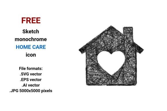 FREE Sketch Home Care Icon Graphics