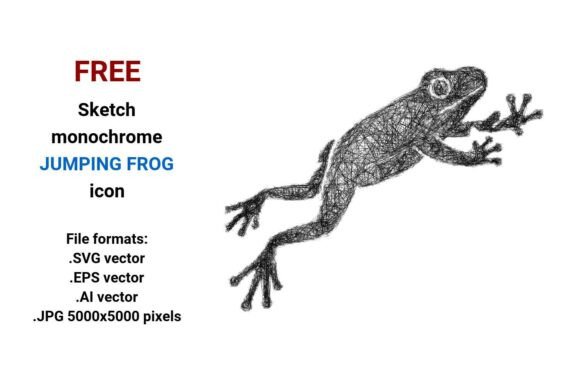 FREE Sketch Jumping Frog Icon