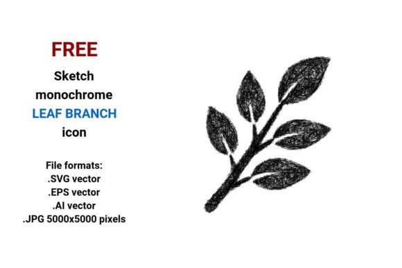 FREE Sketch Leaf Branch Icon Graphics
