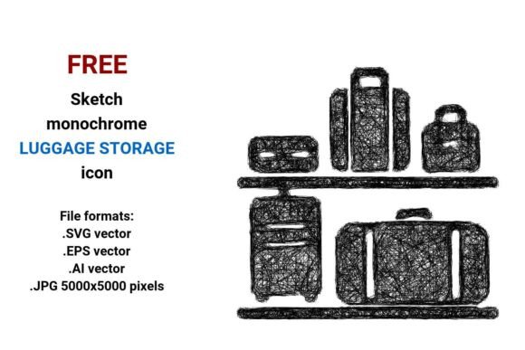 FREE Sketch Luggage Storage Icon: Graphics for Real Projects