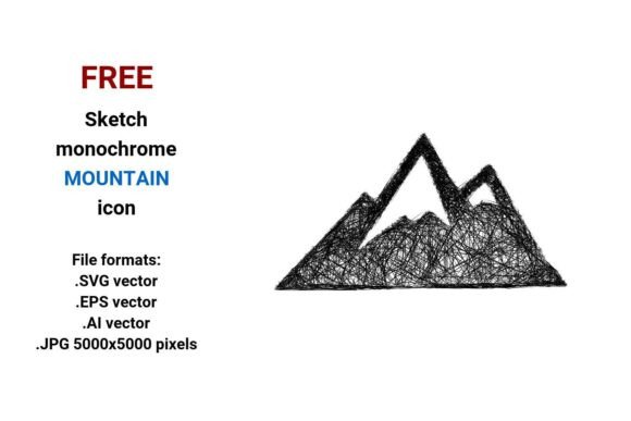 FREE Sketch Mountain Icon Graphics