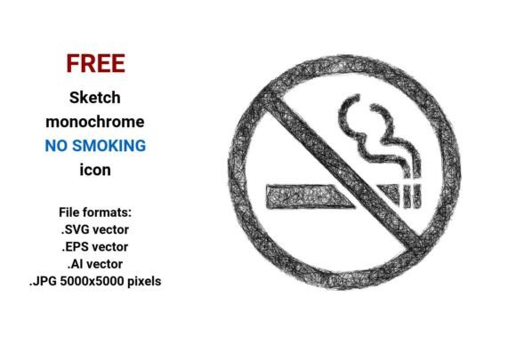 FREE Sketch No Smoking Icon Graphics