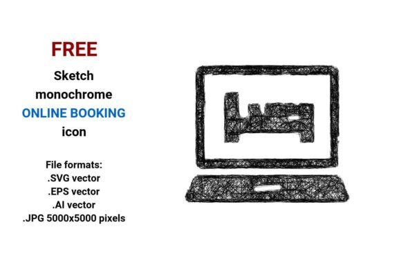 FREE Sketch Online Booking Icon Graphics