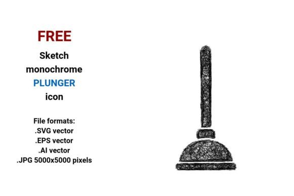 FREE Sketch Plunger Icon for Graphics and Freebies