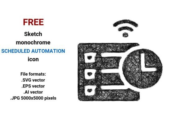 FREE Sketch Scheduled Automation Icon Graphics