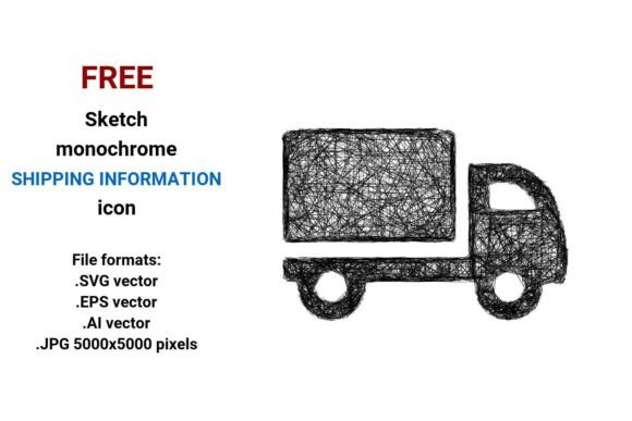 FREE Sketch Shipping Information Icon Graphics