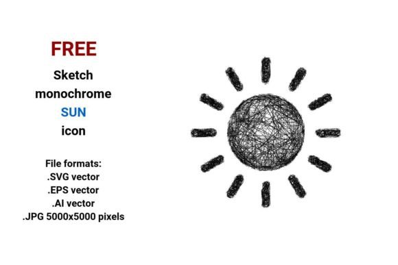 FREE Sketch Sun Icon: Graphics and Freebies for Content Creators