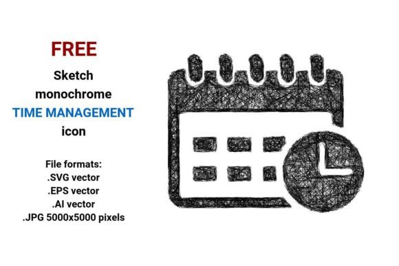 FREE Sketch Time Management Icon Graphics