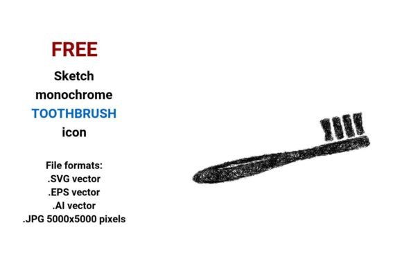FREE Sketch Toothbrush Icon for Graphics and Freebies