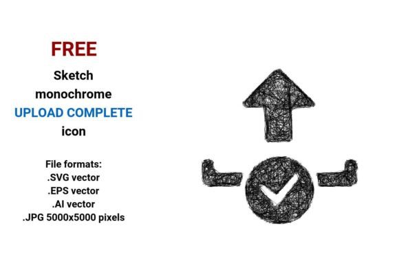 FREE Sketch Upload Complete Icon Graphics Freebies