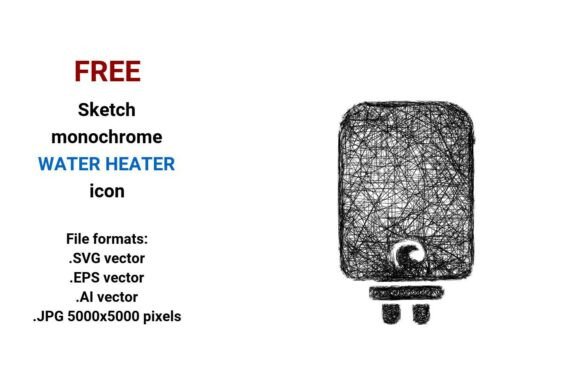FREE Sketch Water Heater Icon Graphics
