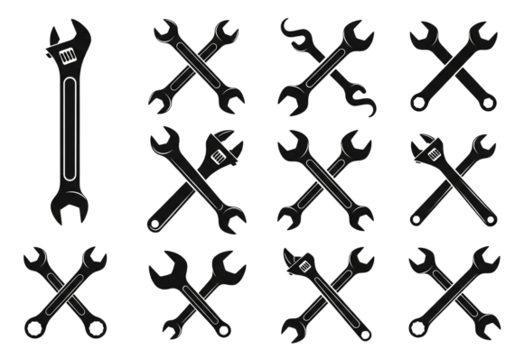 Wrench Vector Icons and Clipart Set
